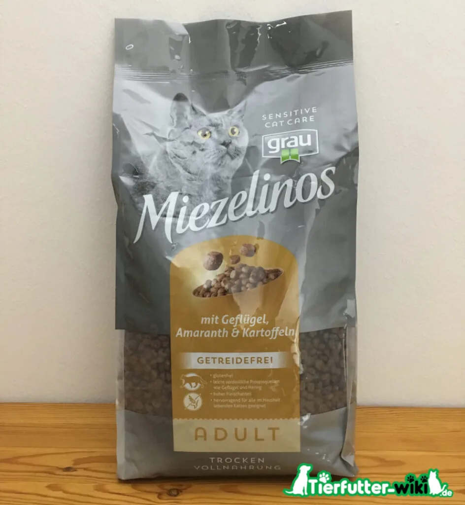 Grau Trockenfutter Miezelinos mit Geflügel
