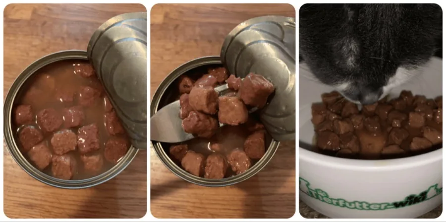 Schnucki Katzen-Nassfutter – Praxistest und Erfahrungen Schnucki Saftige Häppchen Kalb & Geflügel im Test